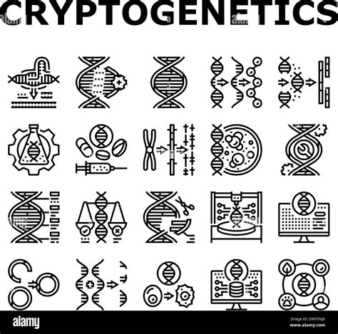 cryptogenetics dna gene helix icons set vector Stock Vector Image & Art