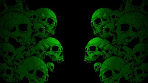 Download Green Dark Skull Hd Wallpaper