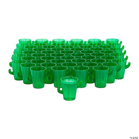 Bulk Green Cactus Plastic Shot Glasses 60 Pc Oriental Trading