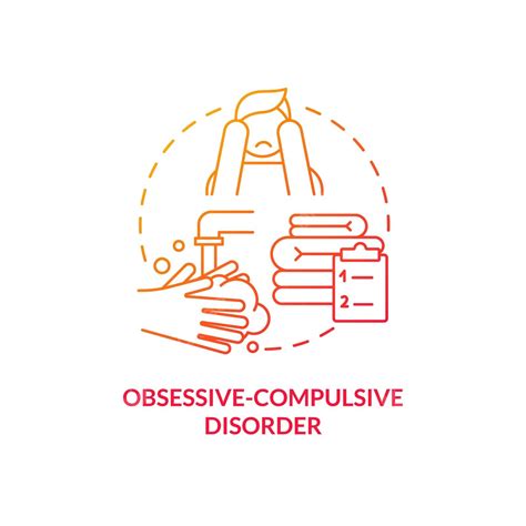 Obsessive Compulsive Disorder Red Gradient Concept Icon Graphic Symptom