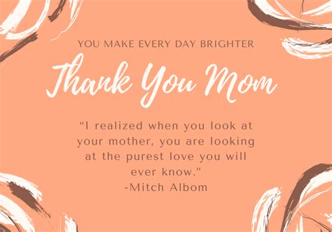 Thank You Mom Image Quote Albom Thank You Mom Quotes Thank You Mom