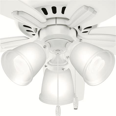 hunter newsome low profile 3 light 42 indoor ceiling fan in fresh white 49694510778 ebay