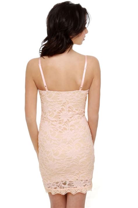 Sexy Lace Dress Light Pink Dress Body Con Dress 37 50