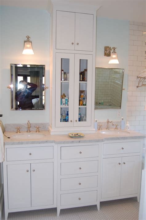 White Bathroom Vanity With Tower Custom Bathroom Vanity Bathroom Storage Tower White Vanity