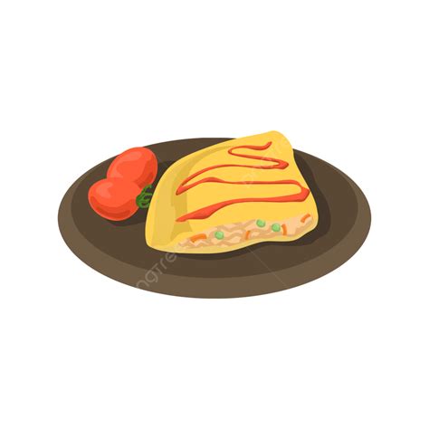 Gourmet Cartoon Omelet Rice Food Egg Tomato Staple Food Staple Food