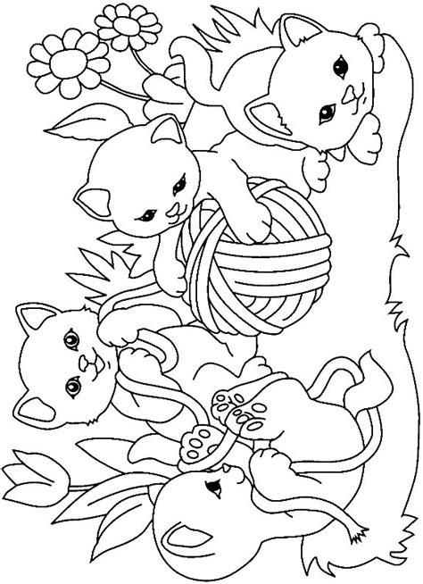 Kolorowanki Małe Kotki Zwierzęta Domowe Karprisdaz