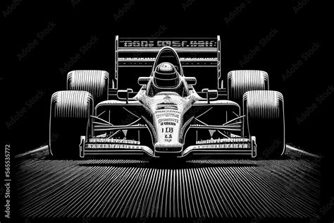 Line Art Ascii Pixelated Race Car Generative Ai Stock Illustration