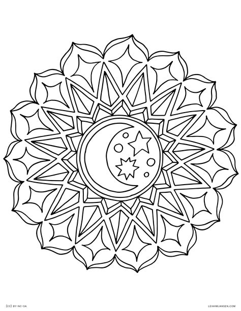 Sun And Moon Mandala Coloring Pages At Free