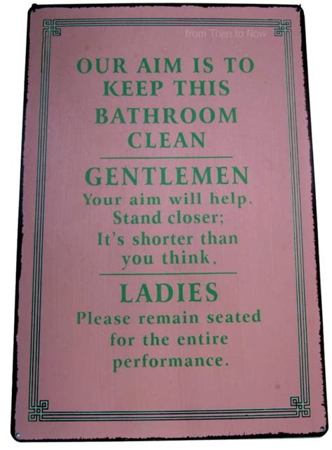 Ladies And Gentlemen Keep Bathroom Clean Fun Retro Sign Ebay New Sign For The Bathroom Retro