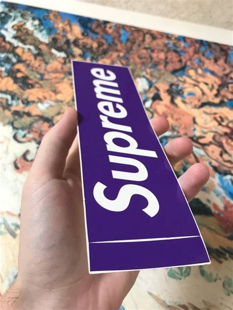 Supreme Purple Box Logo Sticker Grailed