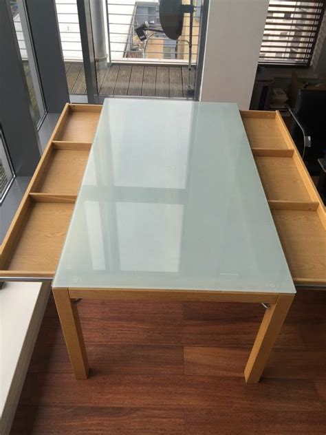 Choose traditional, modern designs or impressive executive desks. Ikea dining table, office desk, oak base frosted glass top, excellent condition with storage ...