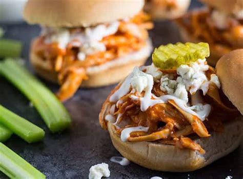 Shredded Buffalo Chicken Sliders The Blond Cook