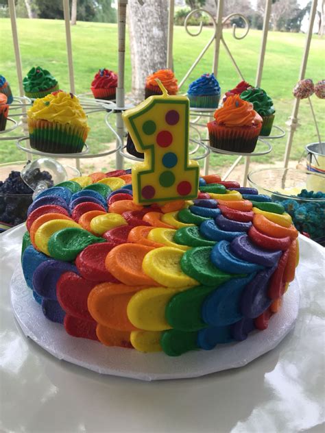 Rainbow Rainbow Cake First Birthday Smash Cake Baby Cakes Colorful