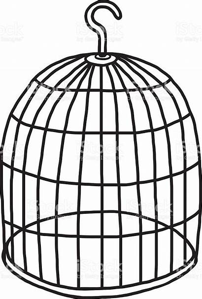 Cage Bird Clipart Silhouette Outline Birdcage Empty