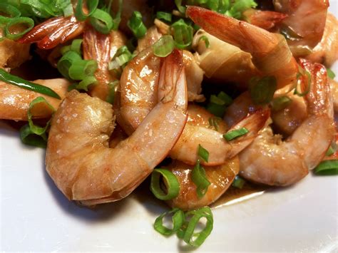 Soy Sauce Braised Shell On Shrimp And Scallions — Our American Cuisine