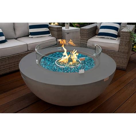 Akoya Outdoor Essentials 15 5 H X 42 W Concrete Propane Outdoor Fire Pit Table Wayfair