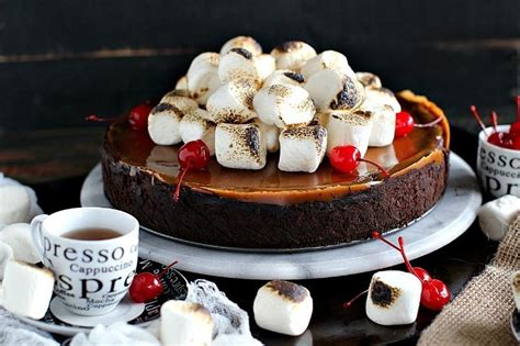 Marshmallow Chocolate Caramel Cheesecake Sweet And Savory Meals