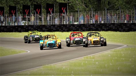 Great Caterham Battle At Cadwell Park Assetto Corsa Youtube