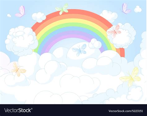 Rainbow Sky Royalty Free Vector Image Vectorstock