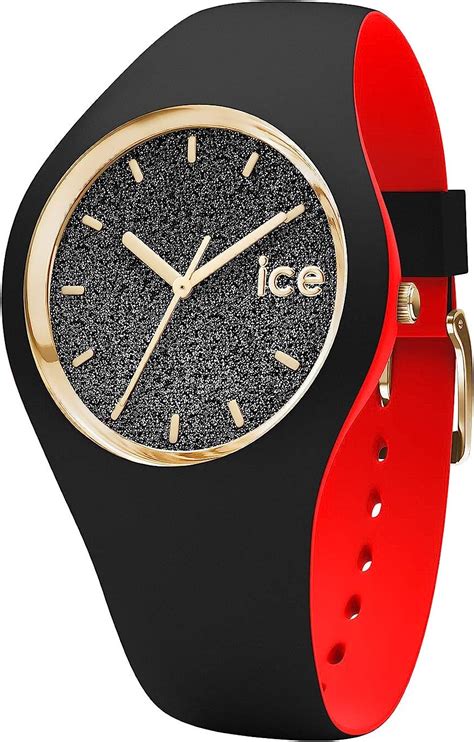 Ice Watch Ice Loulou Black Glitter Womens Wristwatch With Silicon