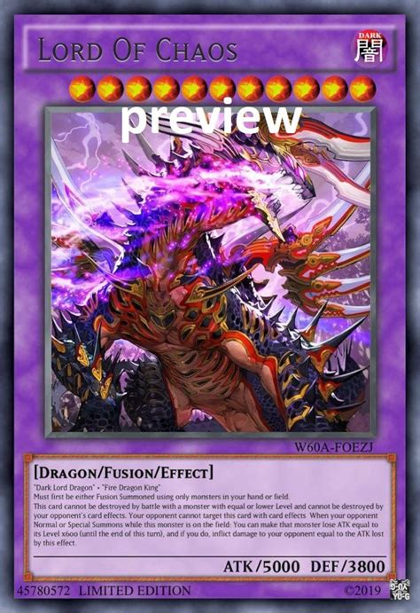 Lord Of Chaos Orica Custom Card Obelisk Tormentor Winged Dragon Of Ra