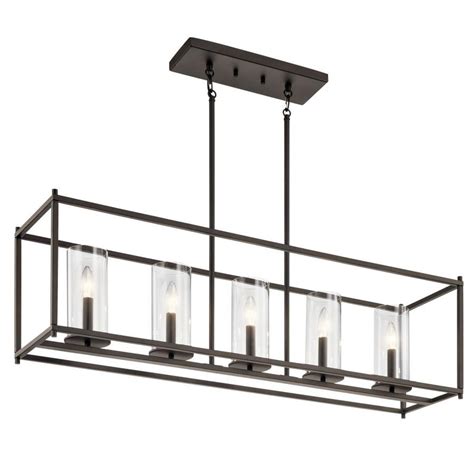 Kichler Crosby 5 Light Olde Bronze Transitional Clear Glass Linear