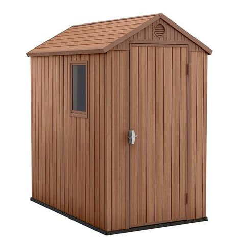 Keter Darwin 6 X 4ft Outdoor Garden Apex Storage Shed Brown Homebase