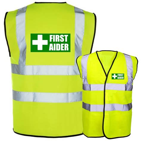 First Aider Boxed Pre Printed Hi Vis Safety Vest Waistcoat En Iso