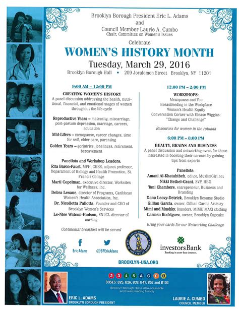 Womens History Month Celebrations Community Board 8 Brooklyn