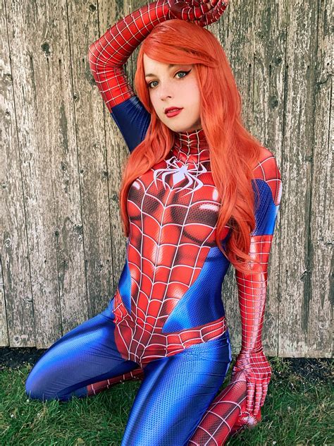 Spider Woman Jumpsuit Cosplay Costume Spider Girl Tights Mary Jane