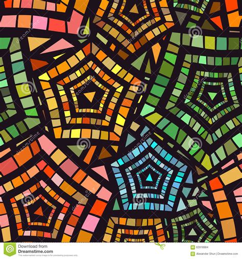 Seamless Mosaic Pattern For Textile Design Stock Vector Illustration