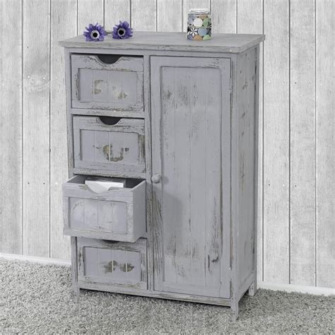 Kommode sideboard skive optik old wood vintage / betonoptik dunkelgrau. Kommode Schrank, 82x55x30cm, Shabby-Look, Vintage grau