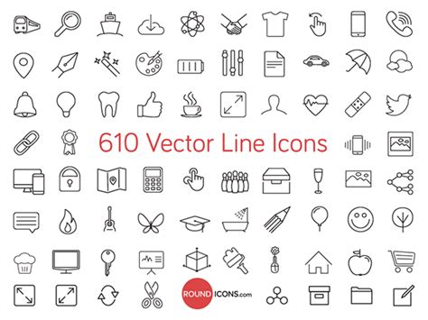 610 Vector Line Icons Set On Behance