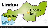 Karte von Lindau als Übersichtskarte in Grün - Stock Photo - #10912490 ...