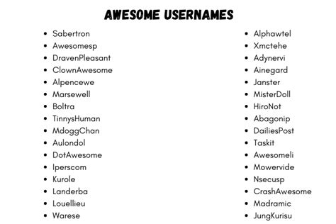 Awesome Usernames 200 Creative And Unique Usernames Ideas 2024