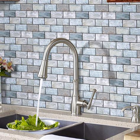 Buy Hyfanstr Peel And Stick Wall Tiles Kitchen Backsplash D Brick