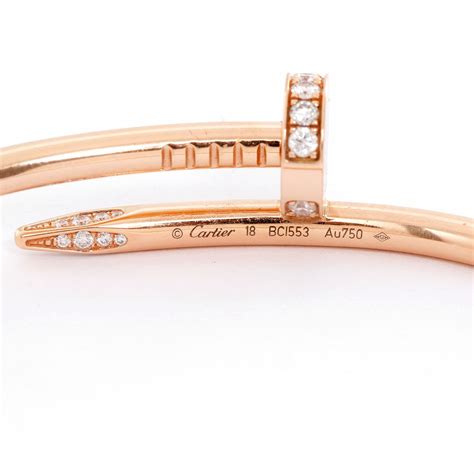 Cartier Juste Un Clou Nail Carat Diamond Rose Gold Bangle Bracelet