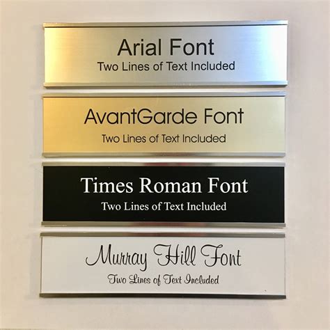 2 X 8 Laser Engraved Name Plate Silver Aluminum Holder Adhesive