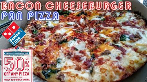 Domino S® Bacon Cheeseburger Pan Pizza Review 🥓🍔🍕 Youtube