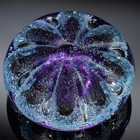 Nautical Series Urchin Purple Paperweight Artistic Hand Blown Glass
