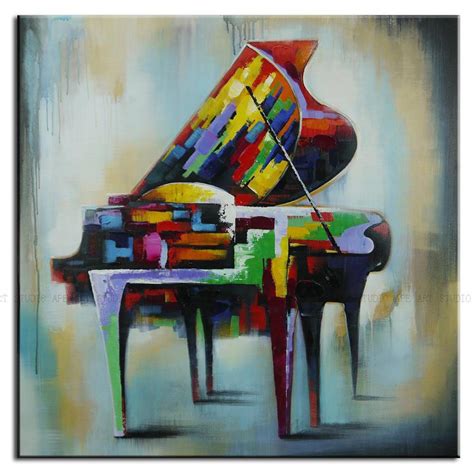 Piano Painting On Canvascolorful Piano Artmusic Artlarge Painting