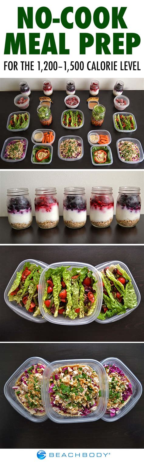 No Cook Meal Prep For The 12001500 Calorie Level The Beachbody Blog