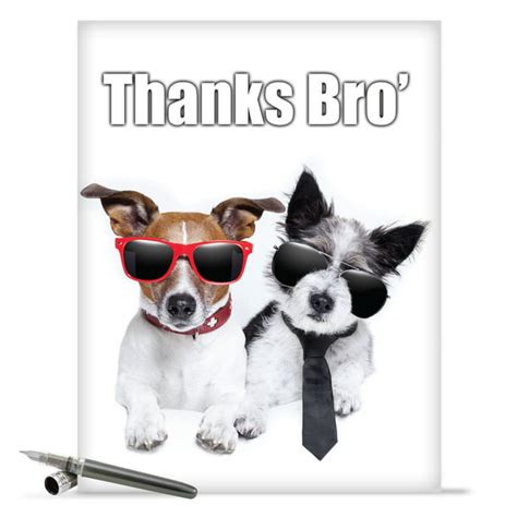 J9112 Jumbo Funny Thank You Card Thanks Bro Thank You With Envelope