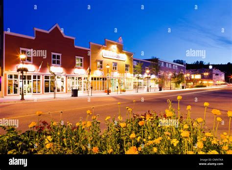 Main Street In Downtown At Dusk Whitehorse Yukon Stock Photo Alamy