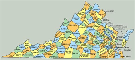 Map Of Va Counties Map Of The Usa With State Names