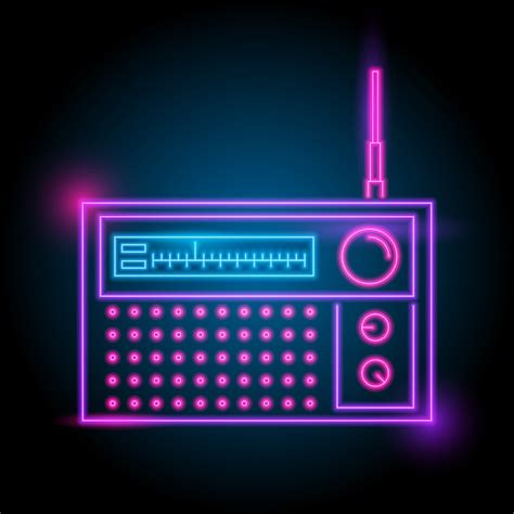 Radio Neon Logo Premium Vector