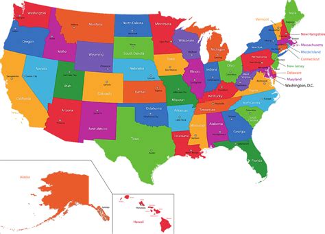 United States Map With Capitals Gis Geography U S States And Capitals