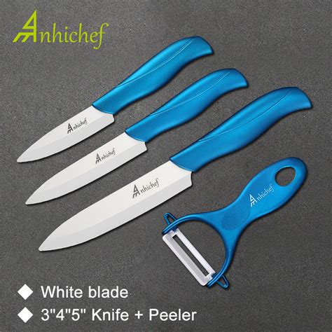 New Ceramic Knife 3 Paring 4 Utility 5 Slicing Knife With One Blue