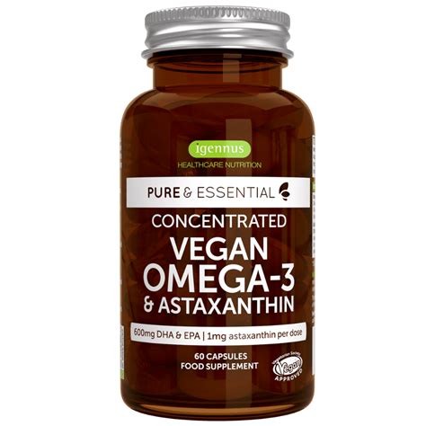 Pure And Essential Vegan Omega 3 Dha Epa 600mg Algae Oil 1340mg