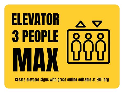 Information Poster Templates For Lifts And Freight Elevators